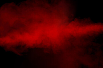 Orange and red steam on a black background.