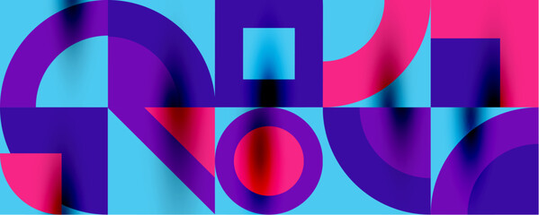 Neo memphis geometric pattern with circles, squares. Pop art abstract background for covers, banners, flyers and posters and other templates