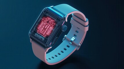 Futuristic digital watch showcasing sleek design and vibrant screen, perfect for tech enthusiasts and modern lifestyles.