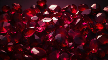 Naklejka premium 深紅のルビーが散りばめられた豪華な宝石の背景