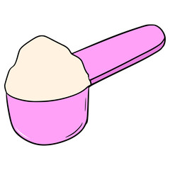 spoon of milk powder illustration hand drawn isolated vector
