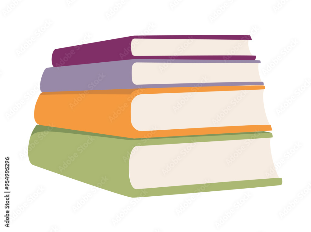 Aufkleber a stack of colorful books in a modern flat vector illustration with various colors for educational a