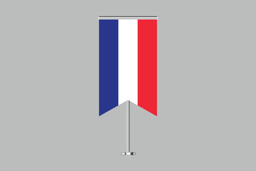 France flag, The flag of France, Flag of France national country symbol illustration Vector, Rectangle French flag illustration, Flat vector illustration
