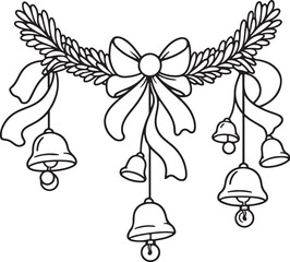 Christmas Bell Coloring Page - Festive Outline for Children.