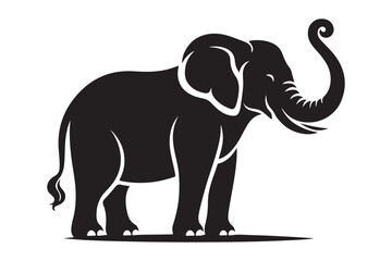 Elegant Elephant Silhouette Vector Drawing