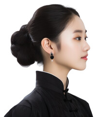 PNG Adult contemplation hairstyle headshot.