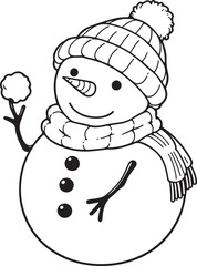 Snowman Outline Icon. Clean and Simple Winter Symbol.