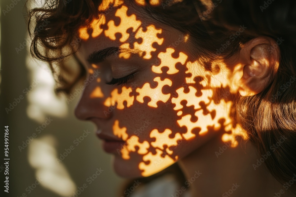 Poster epilepsy archiving futuristic digital art of a woman with a networked brain symbolizing the connecti