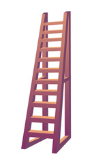 Flat vector illustration of a wooden ladder for construction architecture decor or home improvement projects perfect for digital or print designs