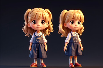 Photo of two 3D anime girl