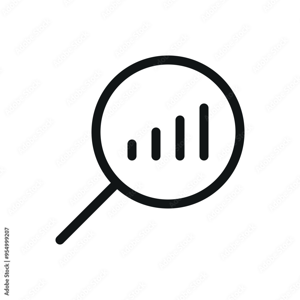 Poster mobile network search isolated icon, mobil phone signal level search vector symbol with editable str