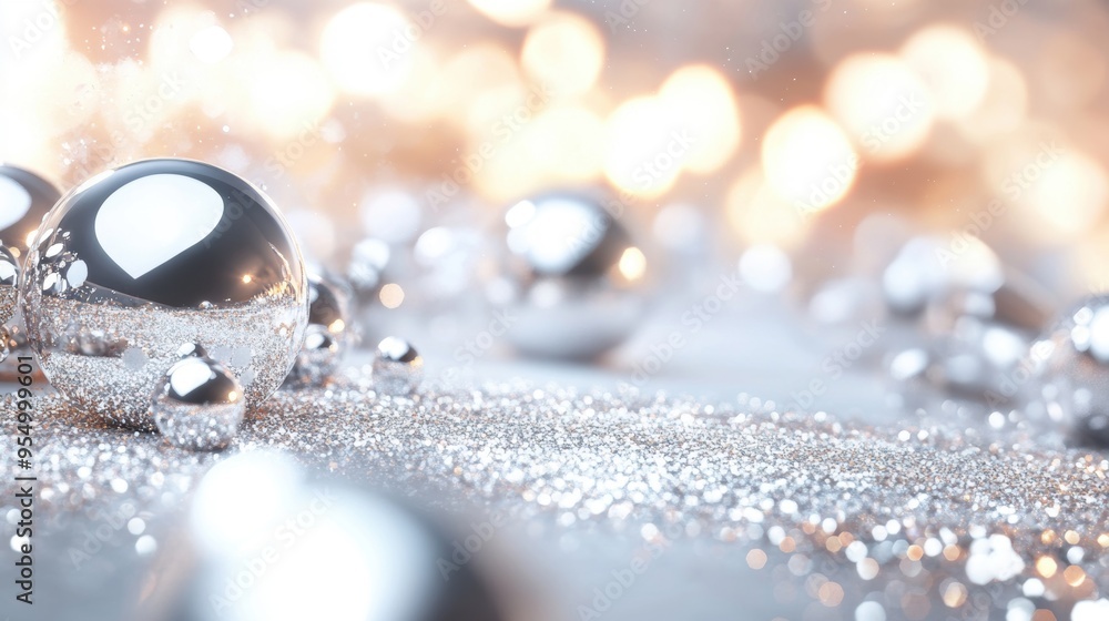 Poster silver confetti and glitter create an enchanting display, reflecting light and adding a festive touc