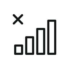 No signal isolated icon, no mobile network vector symbol with editable stroke