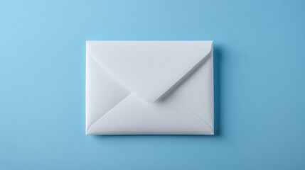 A solitary white envelope rests on a blue background, creating an inviting contrast that suggests messaging and connection