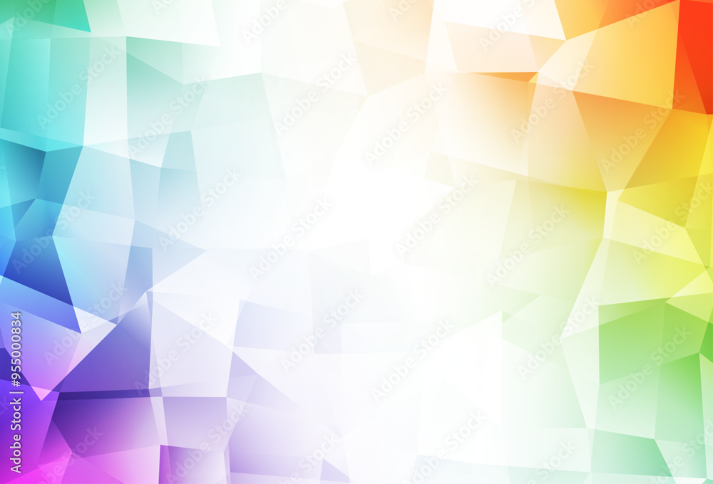 Wall mural light multicolor vector triangle mosaic texture.