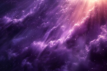 Obraz premium Stunning Purple and Pink Starry Sky with Glowing Clouds - Perfect for Digital Wallpaper and Creative Art Projects