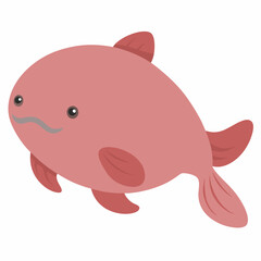 Beautiful Blobfish vector art illustration