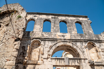 Fototapeta premium Remains of Roman Historical Complex of the Palace of Diocletian, UNESCO world heritage site in Split, Croatia