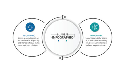 Business infographics. Infographics with 2 steps or options