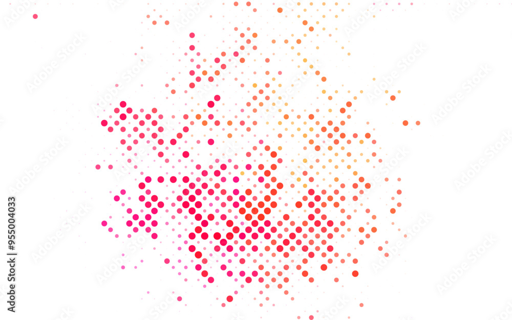 Poster light red, yellow vector blurred decorative design in abstract style with bubbles.