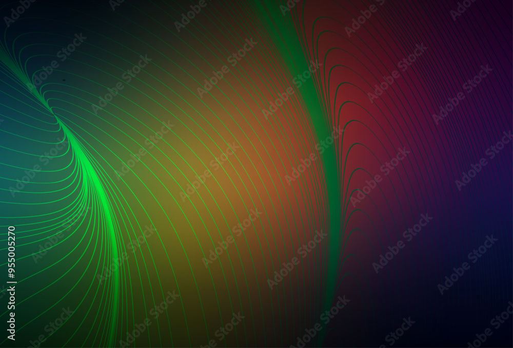 Canvas Prints dark green, red vector background with wry lines.