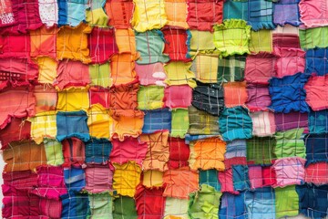 Vibrant Assortment of Colorful Fabric Scraps