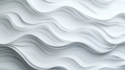 A flowing and dynamic white wavy texture showcases layered patterns, ideal for backgrounds and modern design projects