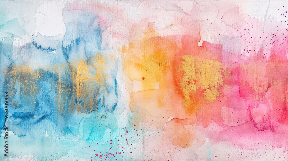 Poster bright splashes of color blend harmoniously, showcasing an energetic abstract design with layers of 