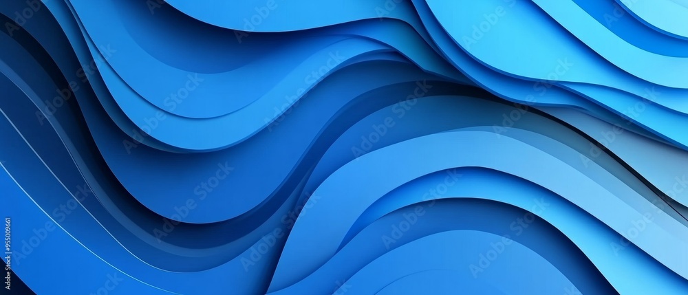 Poster overlapping modern abstract blue background. modern landing page concept