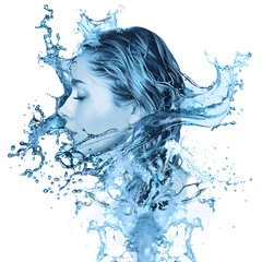 Fototapeta premium woman face surrounded by water