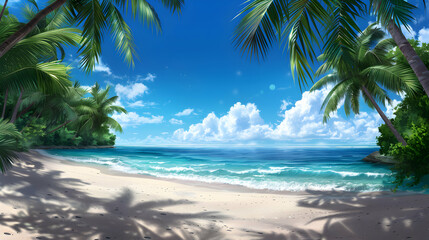 Beach Landscape Anime Style
