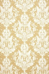 Fototapeta premium A classic damask pattern in a subdued shade of cream on a pale gold background, radiating timeless elegance