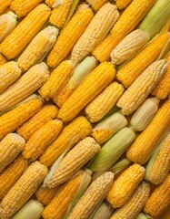 Seamless pattern of fresh corn vegetables with a stock texture, designed for tileable repeatability