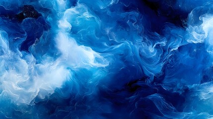 Obraz premium Captivating Fluid Motion - Dynamic Abstract Blue and White Swirling Clouds