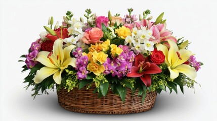 Obraz premium KS A beautiful flower basket arranged for a congratulator
