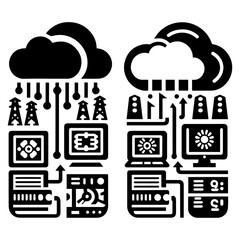 Technology icons, cloud computing icons, Programming icons, Coding icons. 