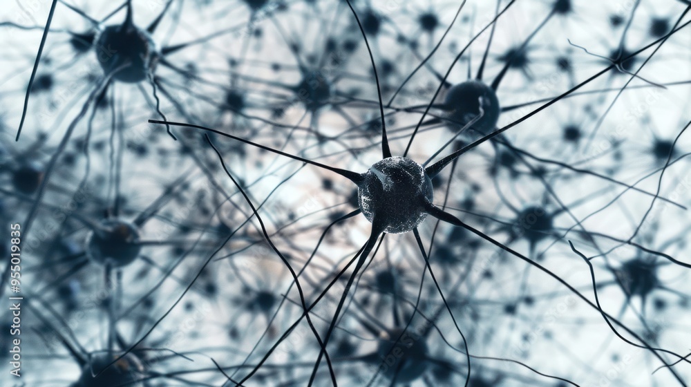 Poster microscopic view of a neural network