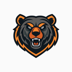Roaring Bear Mascot logo in vectors