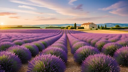 Immerse yourself in the enchanting beauty of Provence, France, with this stunning image of lavender fields in full bloom. 