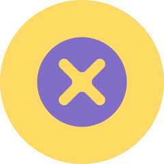 Vector Close App icon in the circle in a colorful flat style. Cancel, exit button. The icon is suitable for web design, print, online shop, and social media posts. Business element clipart button isol