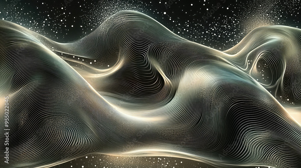 Poster a mesmerizing display of wavy lines with splashes of color creates a hypnotic visual experience remi