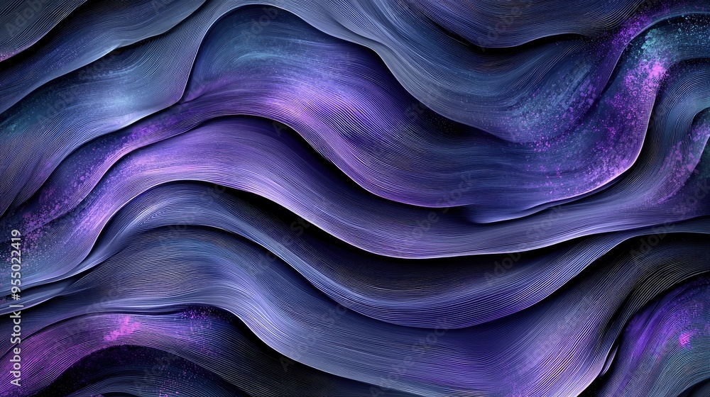 Poster a mesmerizing hypnotic pattern of wavy lines creates an optical illusion of movement and depth with 