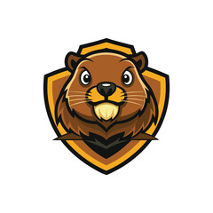 beaver head logo vector illustration