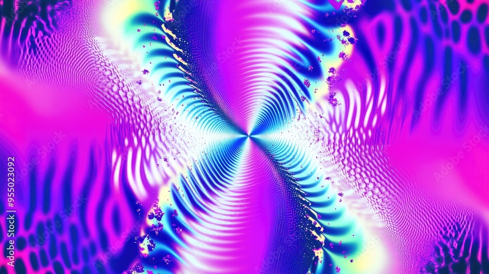 Poster a mesmerizing dance of vivid colors creating a hypnotic experience with swirling patterns evoking a 