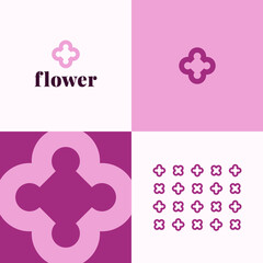 Logo Geometric Flower Abstract Concept