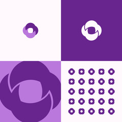 Logo Geometric Flower Abstract Concept