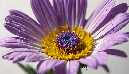 Fototapeta premium Fleurs violettes avec des gouttes de rosée