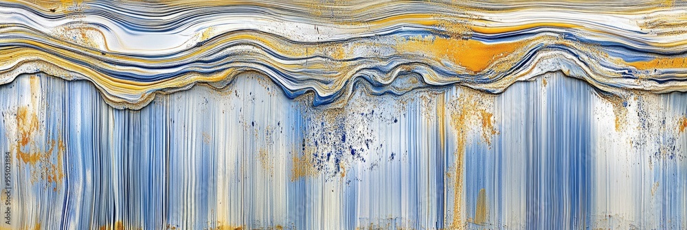Poster a stunning display of hypnotic waves featuring flowing lines in varying hues, creating an optical il