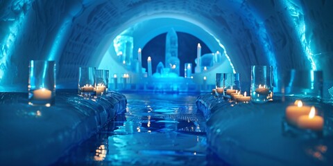 Igloo Celebration with Ice Carvings- Frozen Hanukkah Celebration- Hanukkah Party in Ice Igloo
