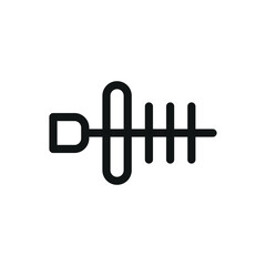 TV antenna isolated icon, television UHF antenna vector symbol with editable stroke